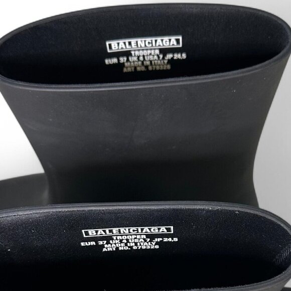 Balenciaga Women's Trooper Rubber Ankle Bootie Black EU 37, US 7 - Picture 13 of 15